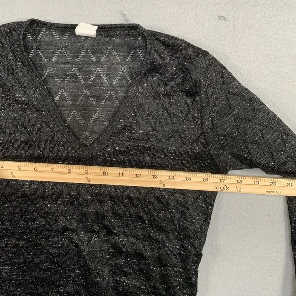 R-Wear Rampage Clothing Co Made in USA Womens Black Long Sleeve Sheer Top Sz M - Picture 5 of 7